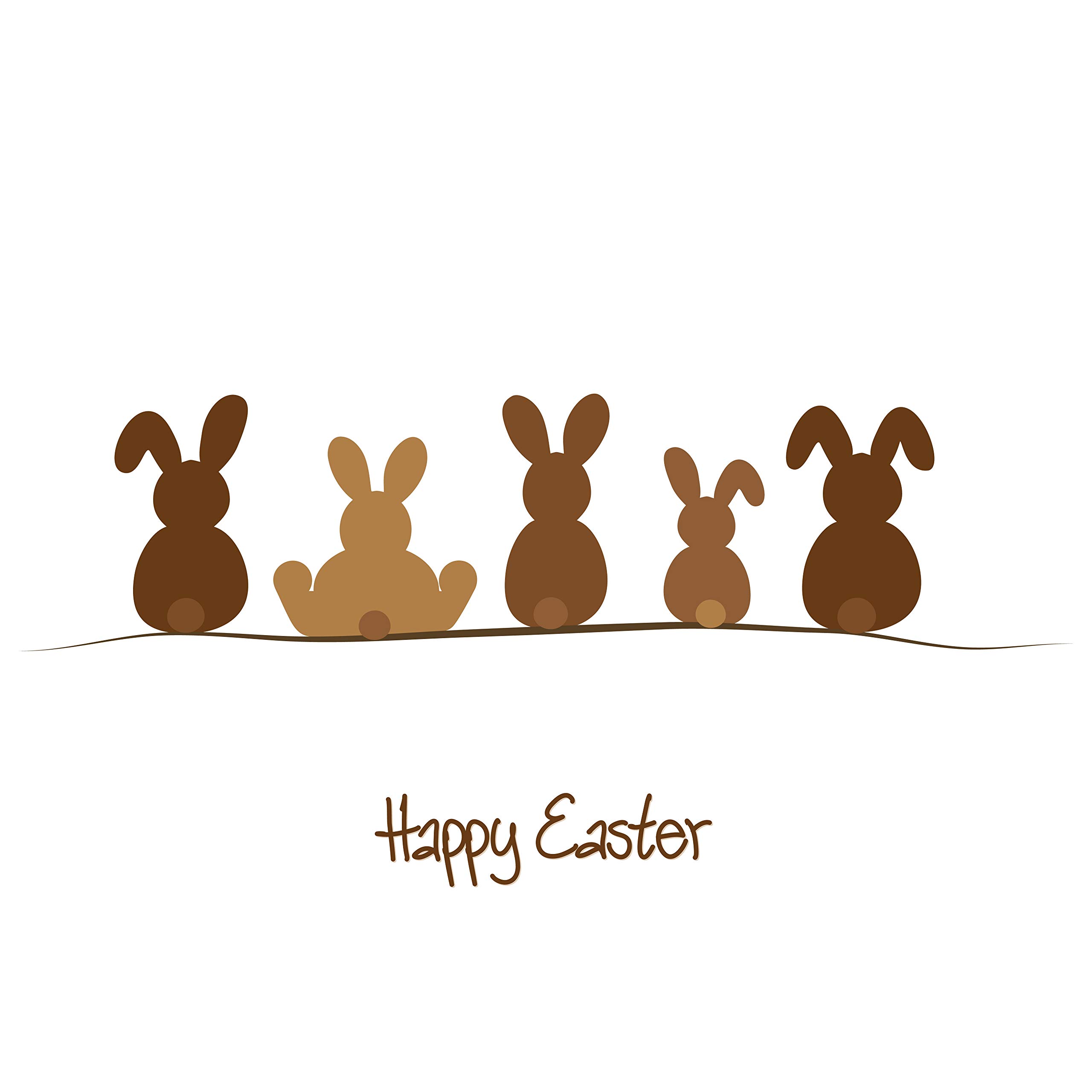Half A Donkey Chocolate Happy Easter Bunnies Large Cotton Tea Towel