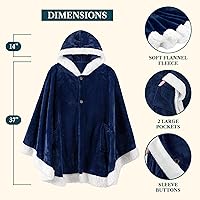 Vista 3 de PAVILIA Manta Vestible para Mujeres Adultas, Manta Poncho Capa de Vellón de Felpa Acogedora con Capucha, Chal Súper Suave, Manta Envolvente Ángel