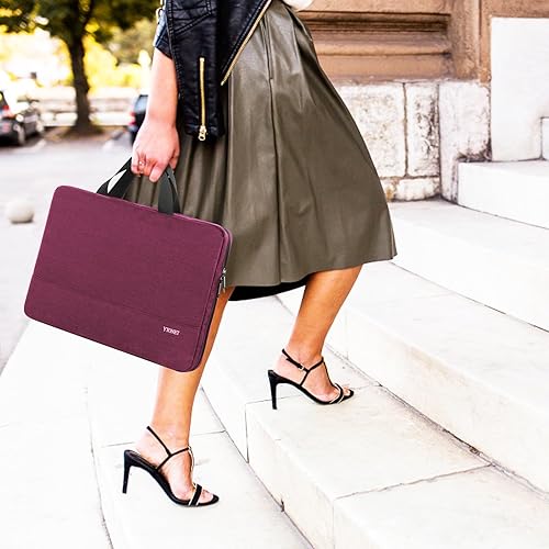 Miniatura 7 de Ytonet Funda para laptop de 15.6 pulgadas, compatible con la TSA, con asa, para mujer, funda protectora delgada de transporte compatible con laptops