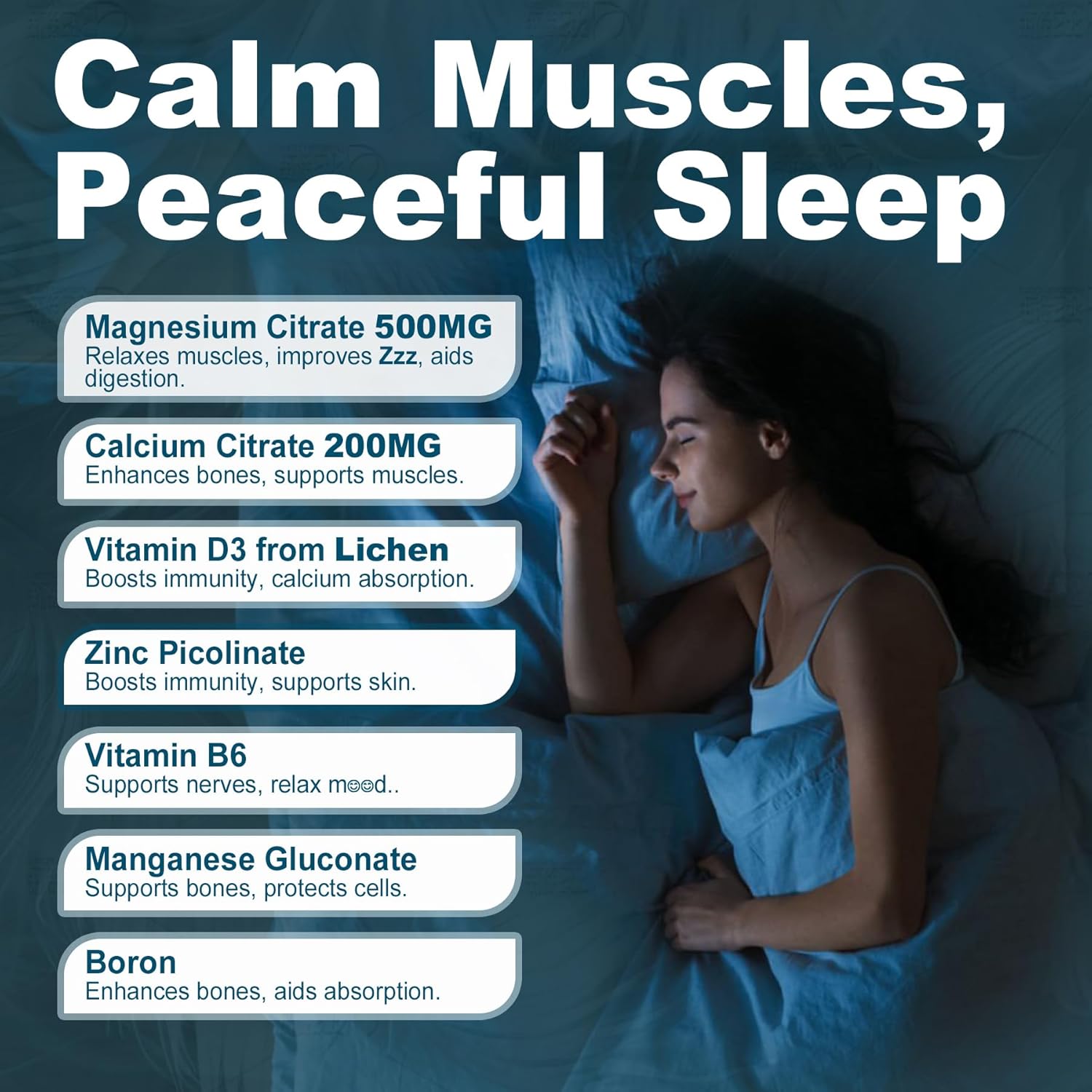 Magnesium Citrate Gummies 500mg for Women Men Sugar Free, Magnesium Citrate for Constipation & Bloated | Chelated Magnesium Supplement w/ B6 for Mood, Calm | Calcium Magnesium for Bone & Muscle,120cts - Image 3