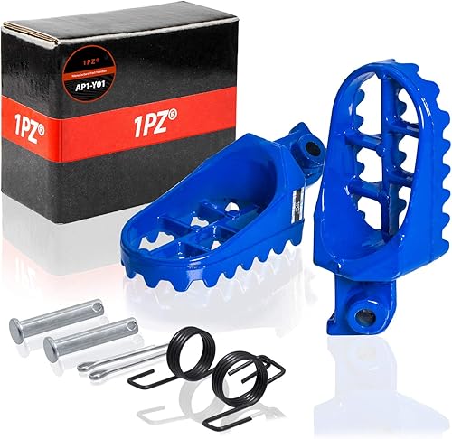 1PZ AP1-Y01 Estriberas de aluminio azules para pies, reemplazo para Honda XR50R CRF50 CRF70 CRF80 CRF100F Yamaha PW50 PW80 TW200 TTR90 TTR90E Moto