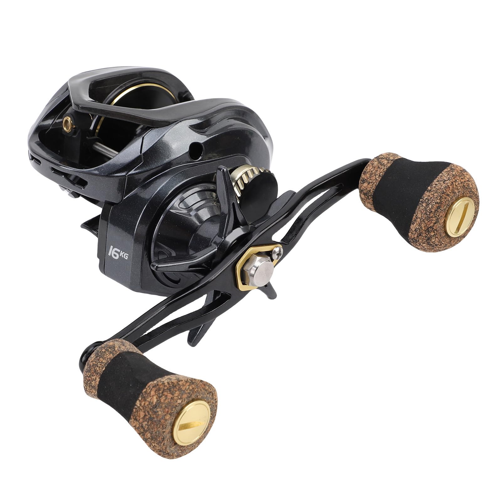 Generic Carrete Baitcasting Suave de Arrastre de 35,3 Libras con de Engranajes de Latón de Alta Resistencia para Pesca con Mano Izquierda