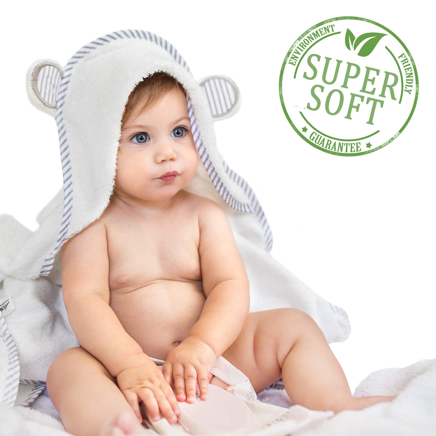 Ultra Soft Bamboo Hooded Baby Towel - Hooded Bath Towels with Ears for Babies, Toddlers - Large Baby Towel - Cute for Boys and Girls by San Francisco Baby : Baby