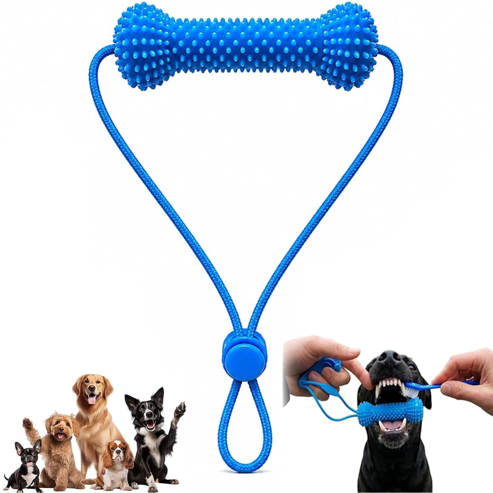 Dual-Action Canine Dental Prop, Dog Dental Chew Toy and Teeth Brushing Aid,Reusable Dogs Toothbrush Toys,Puppy Teeth Cleaning Tool for Easier Pet Oral Care,Small Medium Dogs