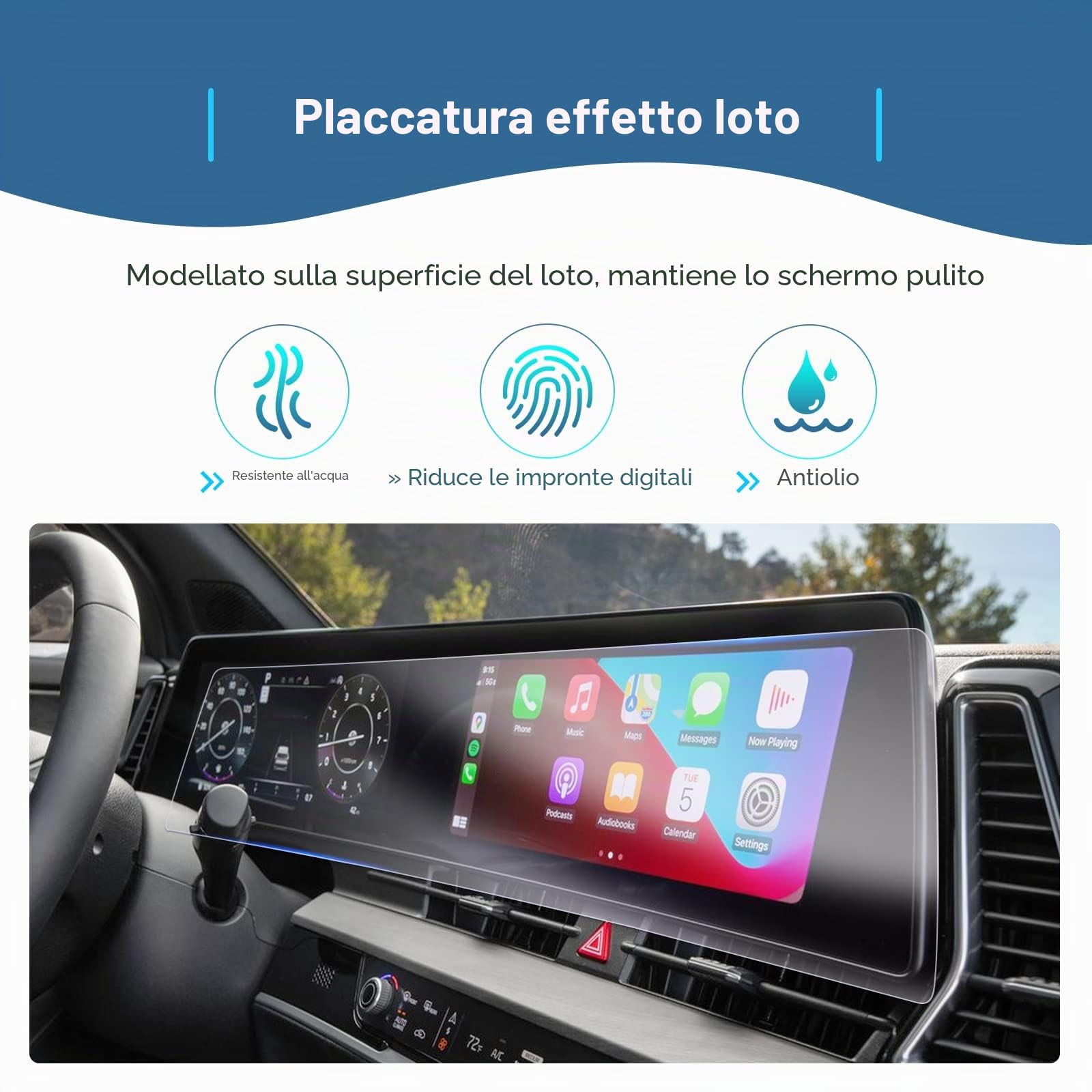GAFAT [2 pezzi] Compatibile con Kia Sportage NQ5 2022-2024 2025 Navigation + Virtual Cockpit Pellicola Protettiva Sportage 2023 Nano Pellicola Protettiva, Schermo, 6H Anti Graffio (Linea Retta)