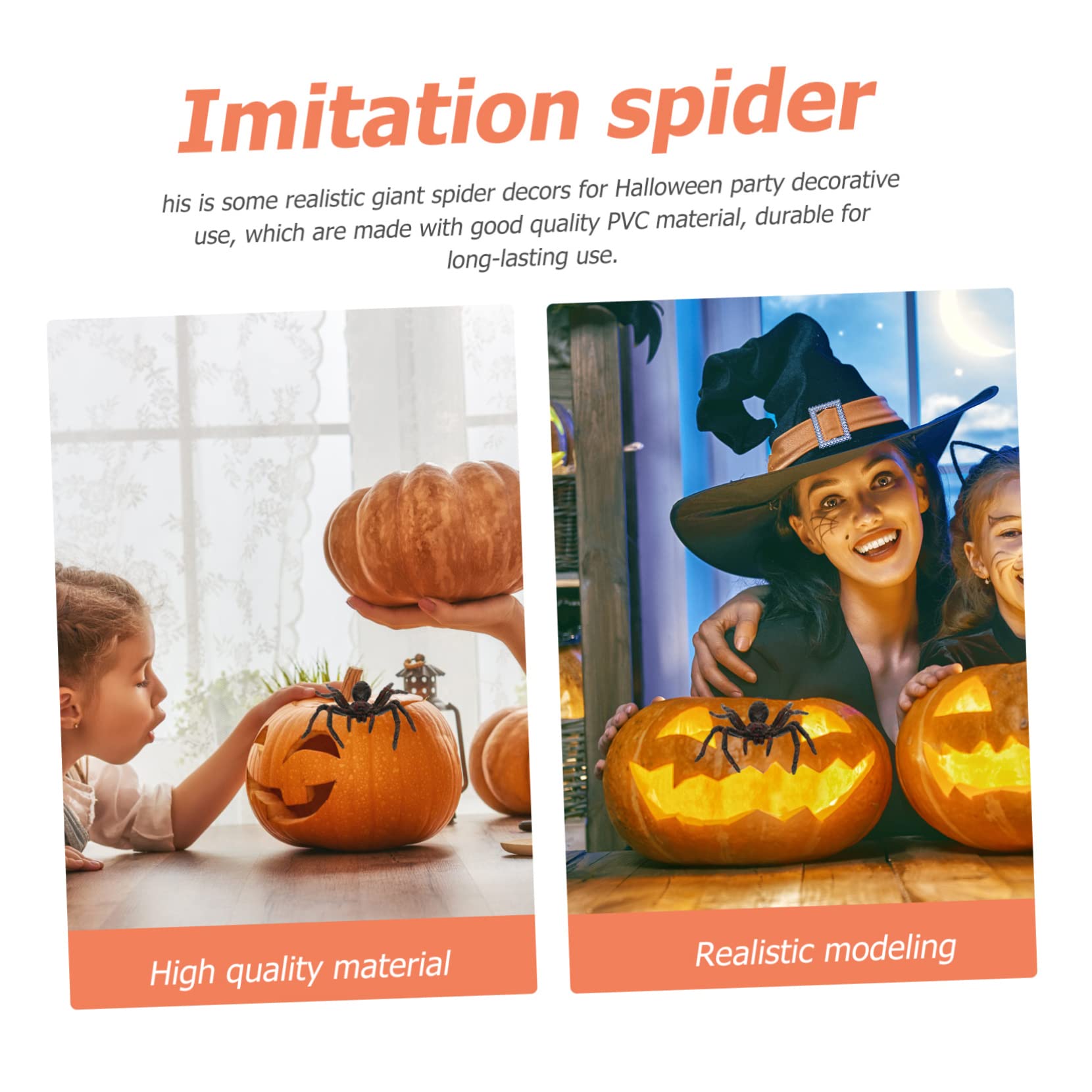 UPKOCH 3 Pezzi Ragno di Halloween Gigante Finto in Pvc Ragno Macabro Orribile Riutilizzabile per Casa Stregata e Giardino