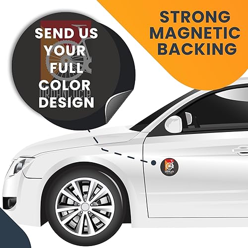 Miniatura 106 de Magnet Me Up Imán redondo personalizable de 30 mil, 6 pulgadas, imán de coche resistente a la intemperie para empresas, equipos deportivos