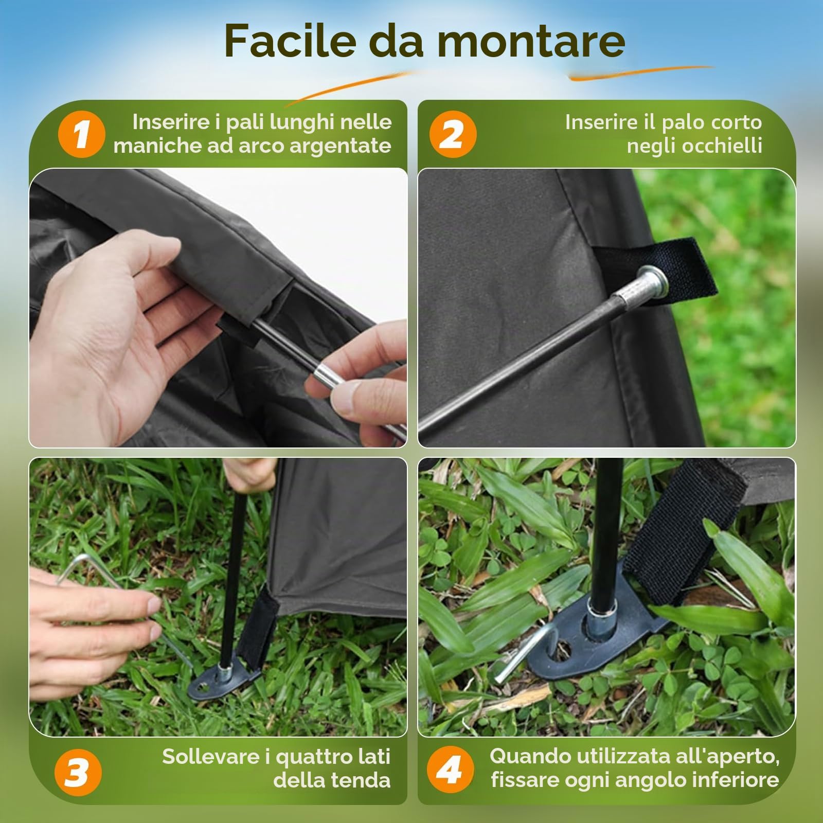 Tenda da campeggio per 2 – 3 biciclette, garage portatile per biciclette 200 x 80 x 165 cm, con tessuto Oxford 420D PU4000, resistente all'acqua, portatile, campeggio, tenda ausiliaria per bicicletta