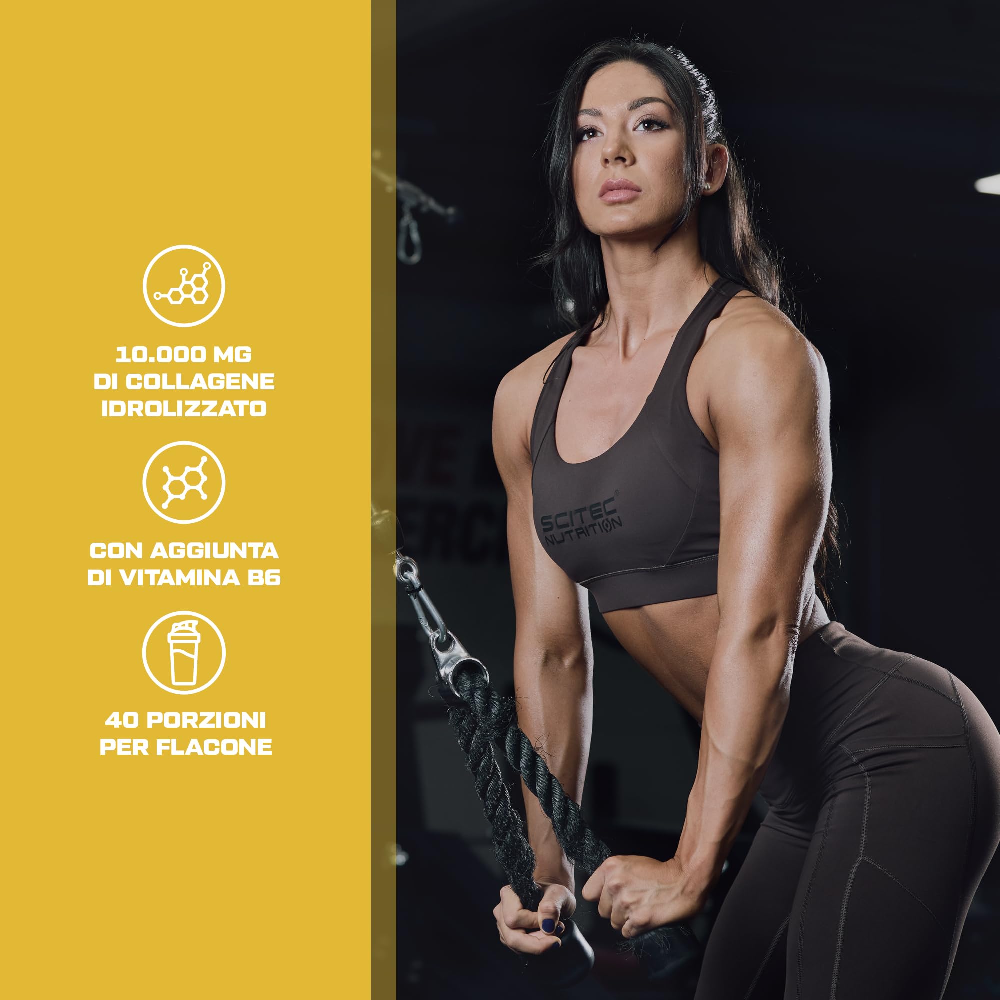 Scitec Nutrition Collagen Liquid - 10.000 mg di collagene idrolizzato e vitamina B6-40 porzioni - Supporta il metabolismo proteico, 1000 ml, Frutta di bosco