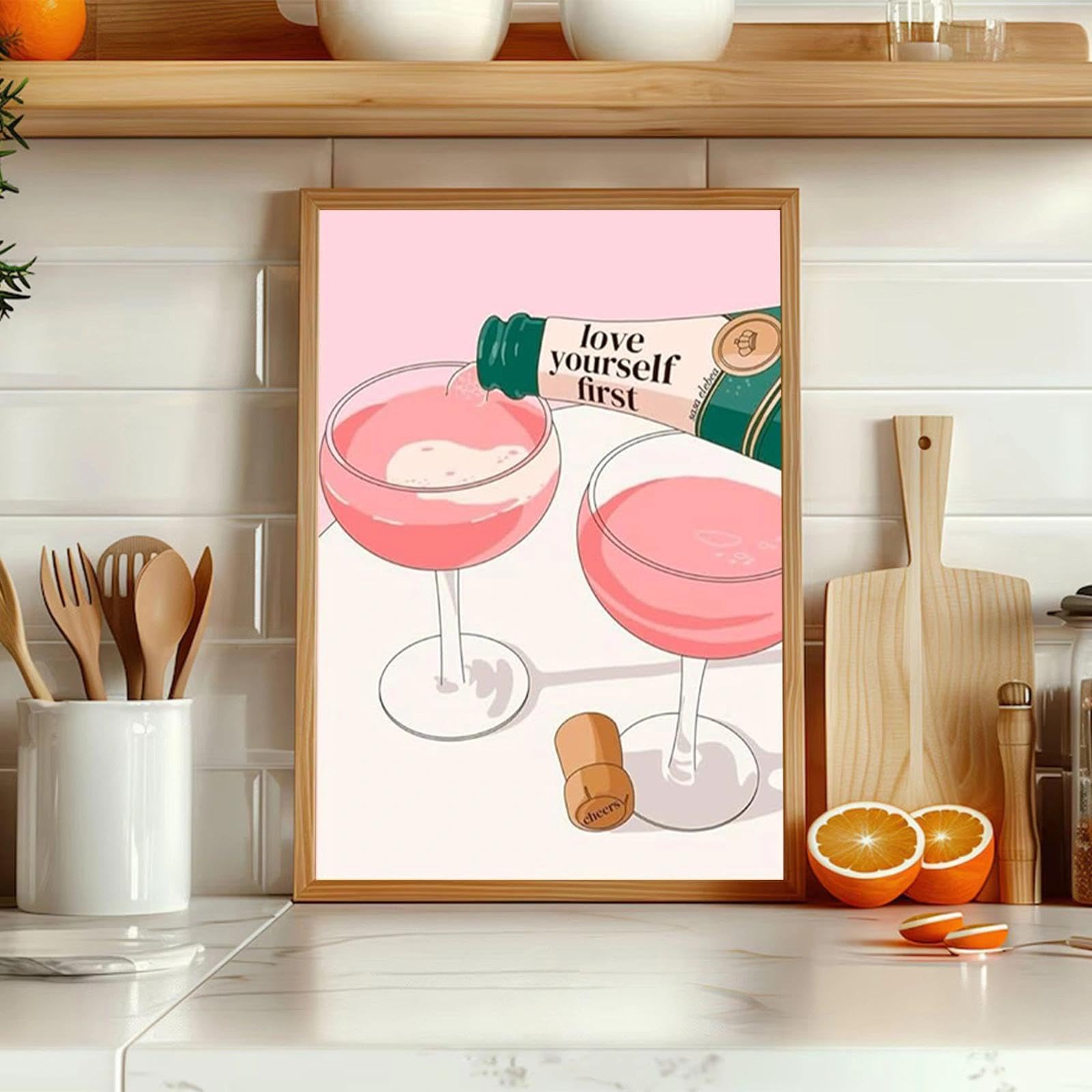 JATOK Malen-nach-Zahlen-Sets für Erwachsene, Malsets für Anfänger auf Leinwand, einfaches DIY-Acryl-Pigment-Zeichnen, Gemälde für Heimdekoration, rosa Trend, 20 x 30 cm (ohne Rahmen), 6 Stück