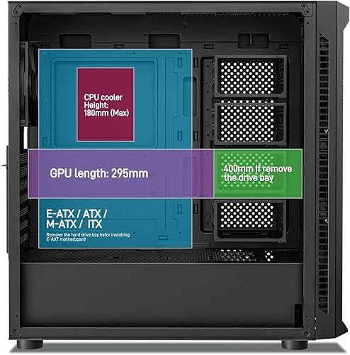 Miniatura 4 de DARKROCK Classico Max Storage Master E-ATX - Carcasa para computadora con ventilador negro de 0.157 x 4.724 in, disco duro de 10 x 3.5 + 3 x 2.5 SDD