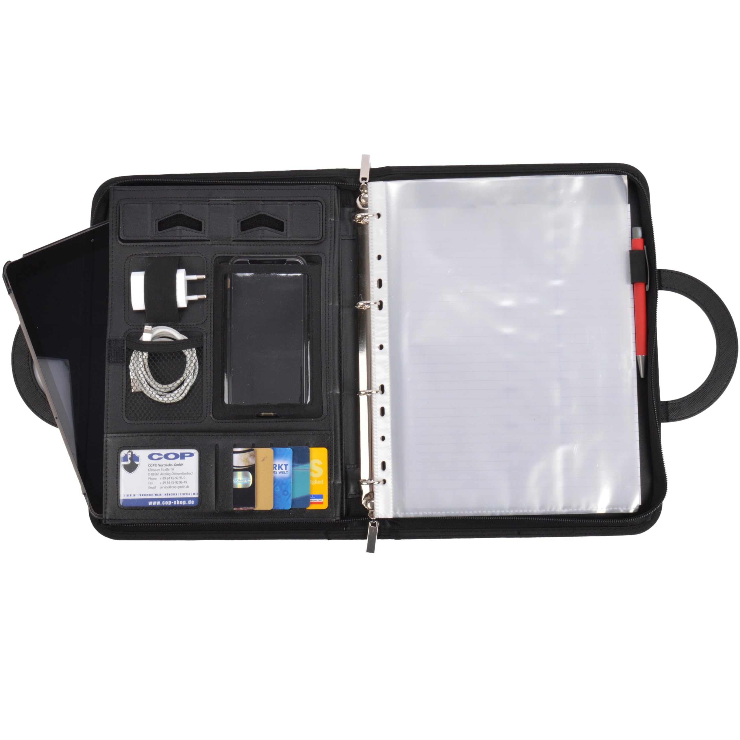 COP® 21906 Dokumentenmappe inkl. Smartphone-Halterung und A4 Schreibblock