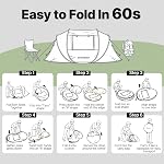 EchoSmile Instant Pop Up Tent,4-6 Person CampingTent,Waterproof Sunshade Family Tent,Portable Lightweight Dome Tent for Outdoor Beach Camping,Hiking&Travel