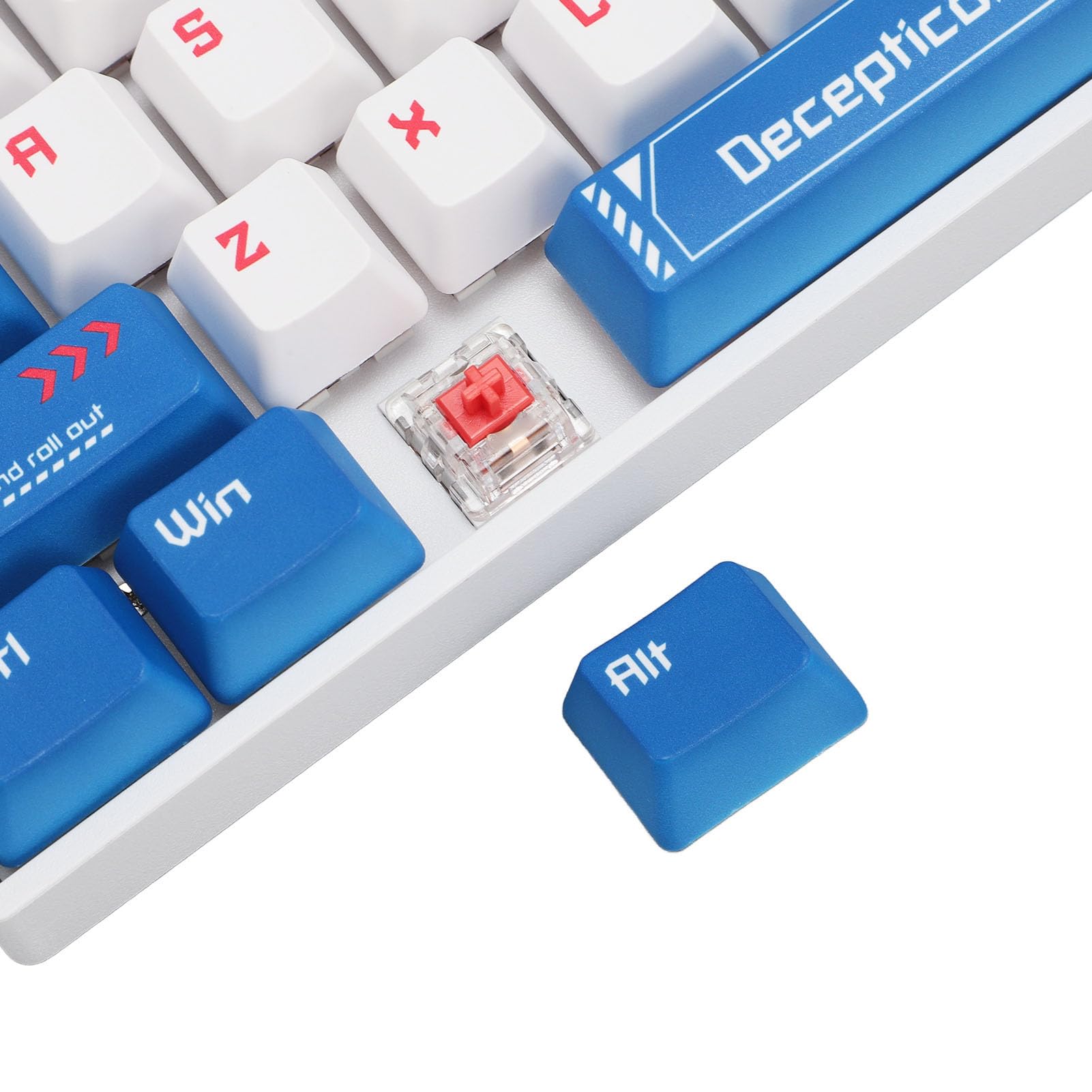 Cuifati Teclado Mecánico para Juegos de 68 Teclas para VALORANT, Teclado Mecánico Estilo Yoru, Mini Teclado para Juegos RGB para Jugadores de PC con - Interruptor Rojo