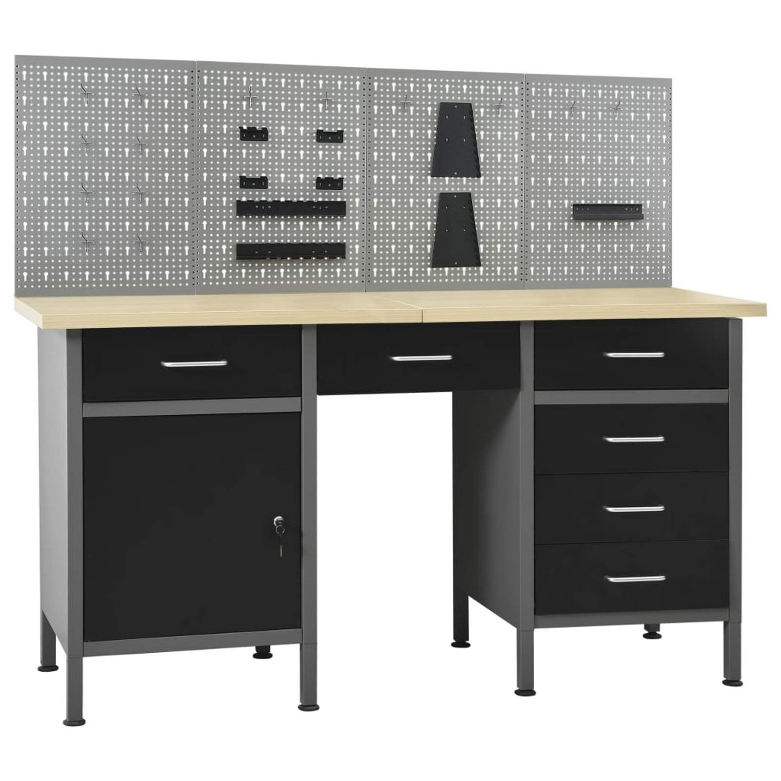 ShGaxin Banco de Trabajo con Cuatro Paneles de Pared, Banco De Trabajo, Mesa De Trabajo Taller, Banco Herramientas, Caballete Mesa, Bancada De Trabalho,