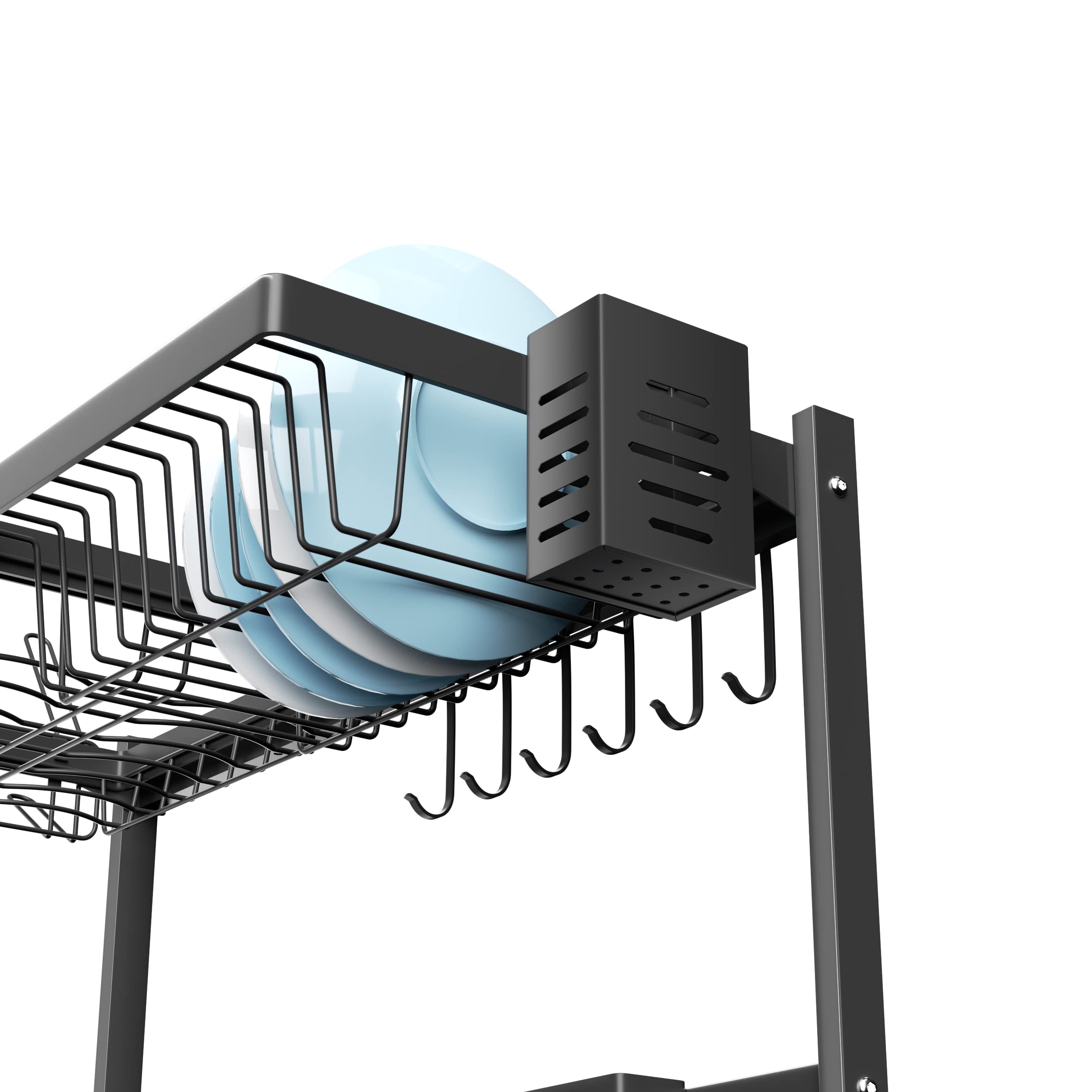 Luchs - Escurreplatos de acero inoxidable, soporte para platos, bandeja para cubiertos, escurreplatos para el fregadero de la cocina, estante para platos, organizador multifuncional para la cocina 65