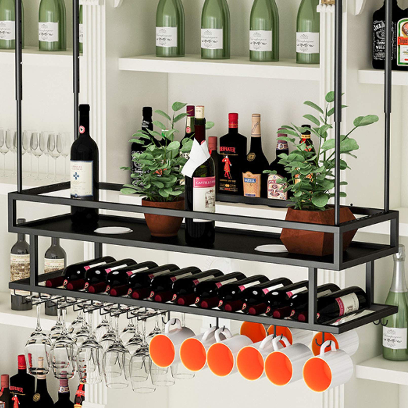 Casier à verres et bouteilles de vin en métal noble pour une déco raffinée
