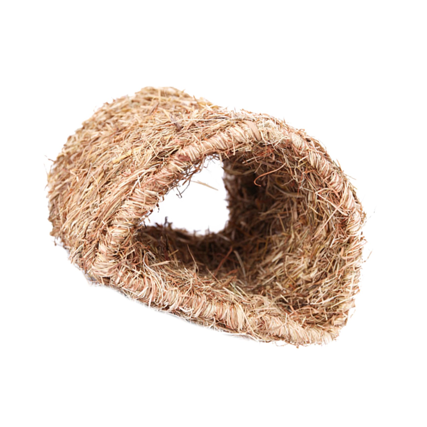 Rabbit Grass Tunnel Handmade Straw Hideout Nest 22Cm X 20Cm X 16Cm for Guinea Pig Bunny and Ferret Activity