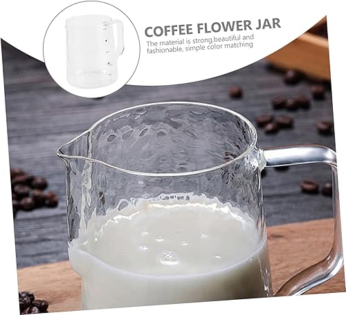 Miniatura 9 de jojofuny Jarra de espuma de leche de café, tazas medidoras de vidrio, taza de vidrio mezcladora con asa, 16.9 fl oz para medida de vapor de café