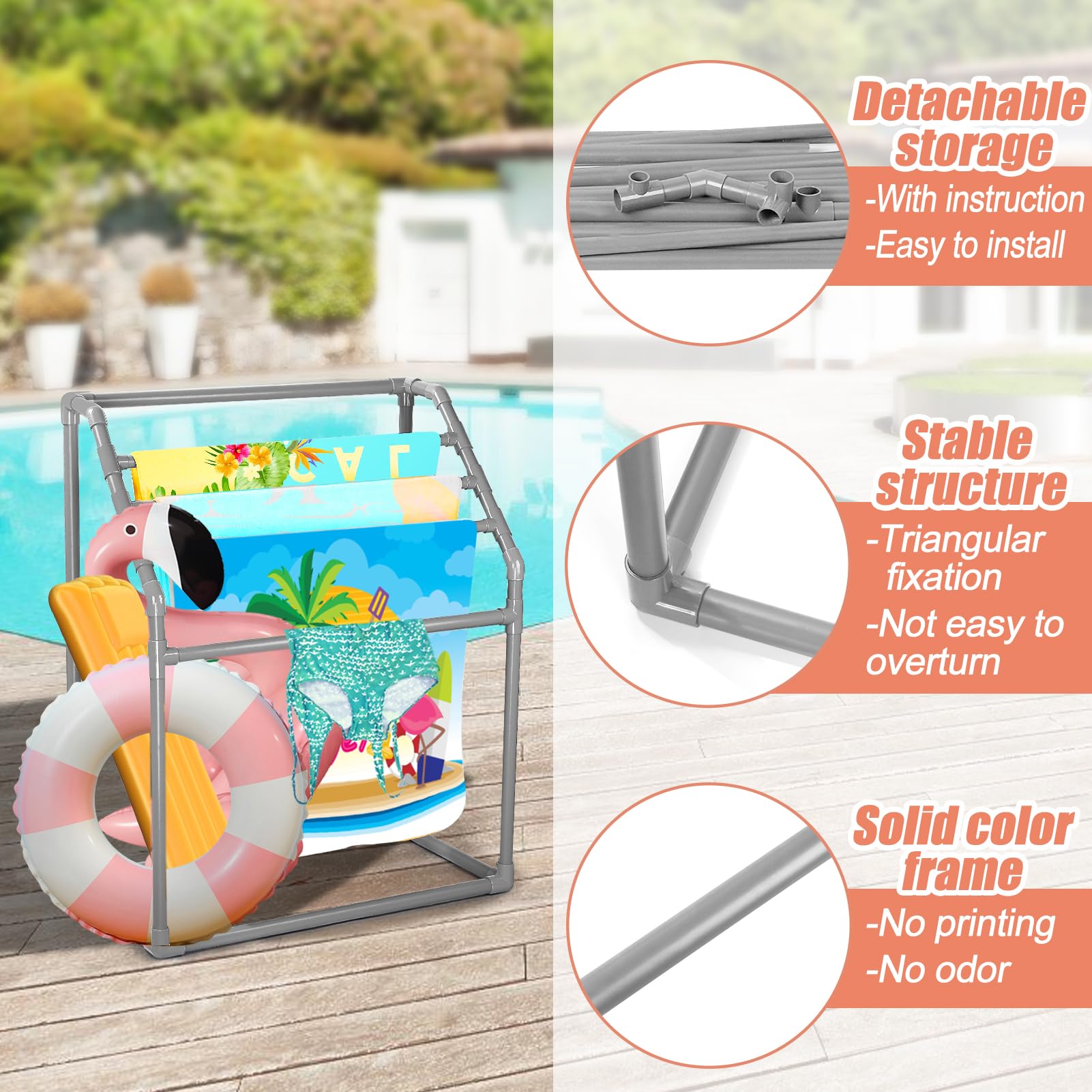 Alickwang Pool-Handtuchhalter Abdeckung – 600D Wasserdicht, 61x61x129 Cm, Für Außenbereich