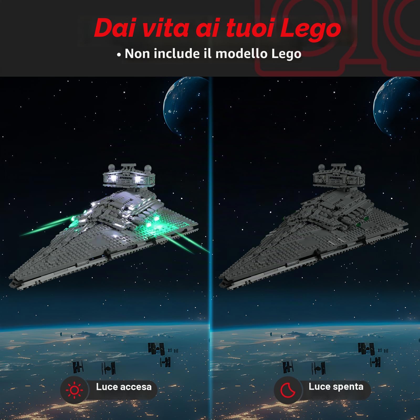 BRIKSMAX 2.0 Kit di illuminazione a led per LEGO Star Wars Destroyer stellaire de classe Impérial - Compatible with Lego 75394 Modello di blocchi predefiniti- Non includere il set Lego