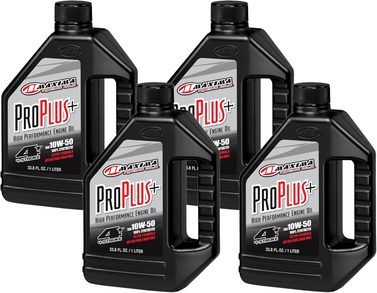 Maxima (30-02901 Pro Plus+ 10W-40 Synthetic Motorcycle Engine Oil - 1 Liter (Pack of 4)