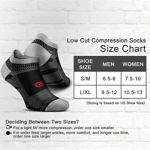 Miniatura 2 de PAPLUS Calcetines de compresión de tobillo para hombres y mujeres, 246 pares, calcetines de compresión de corte bajo con soporte para el tobillo