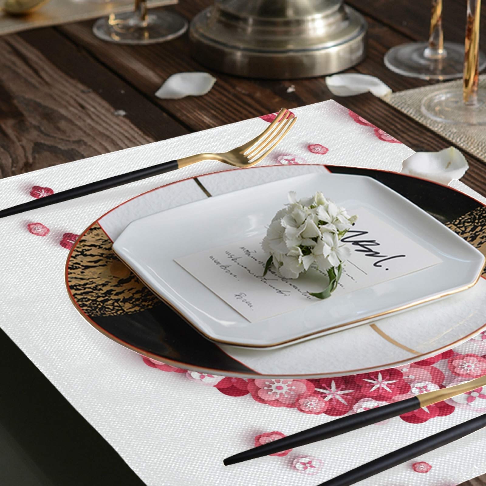 Valentinstag Tischsets 30,5 X 45,7 Cm – 4 Stück, Polyester, Herzen-Muster
