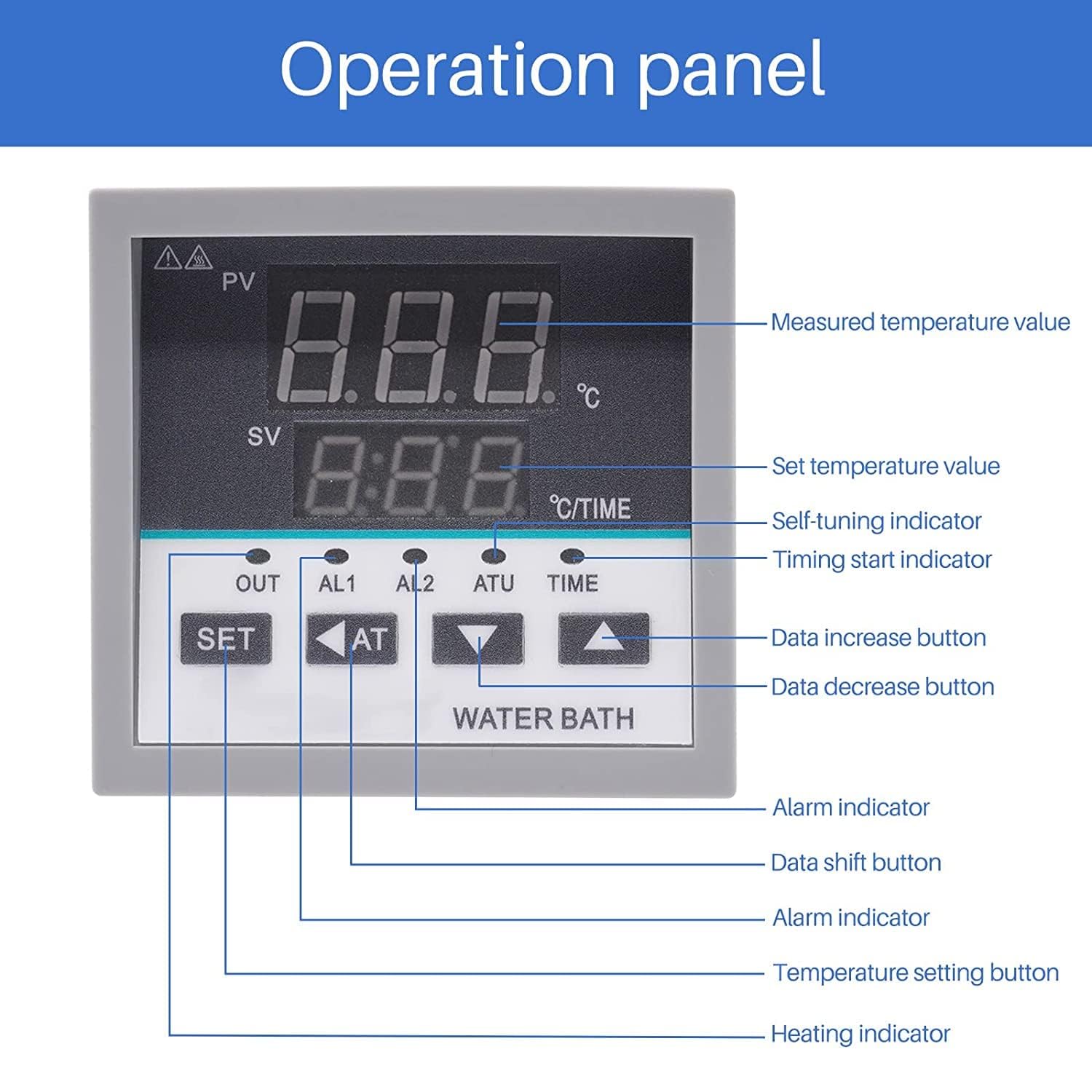 Baño María termostático digital para laboratorio, calentador eléctrico para baño María, baño María de laboratorio con calentamiento científico, revestimiento de acero inoxidable (4 orificios)