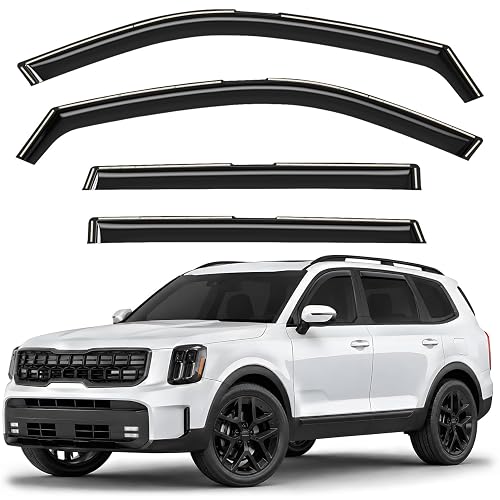 Window Deflectors Smoke Tinted in-Channel Side Window Vent Visor Deflectors Rain Guards Compatible with Telluride 2020-2026 - 4pcs — Amazon seller product image