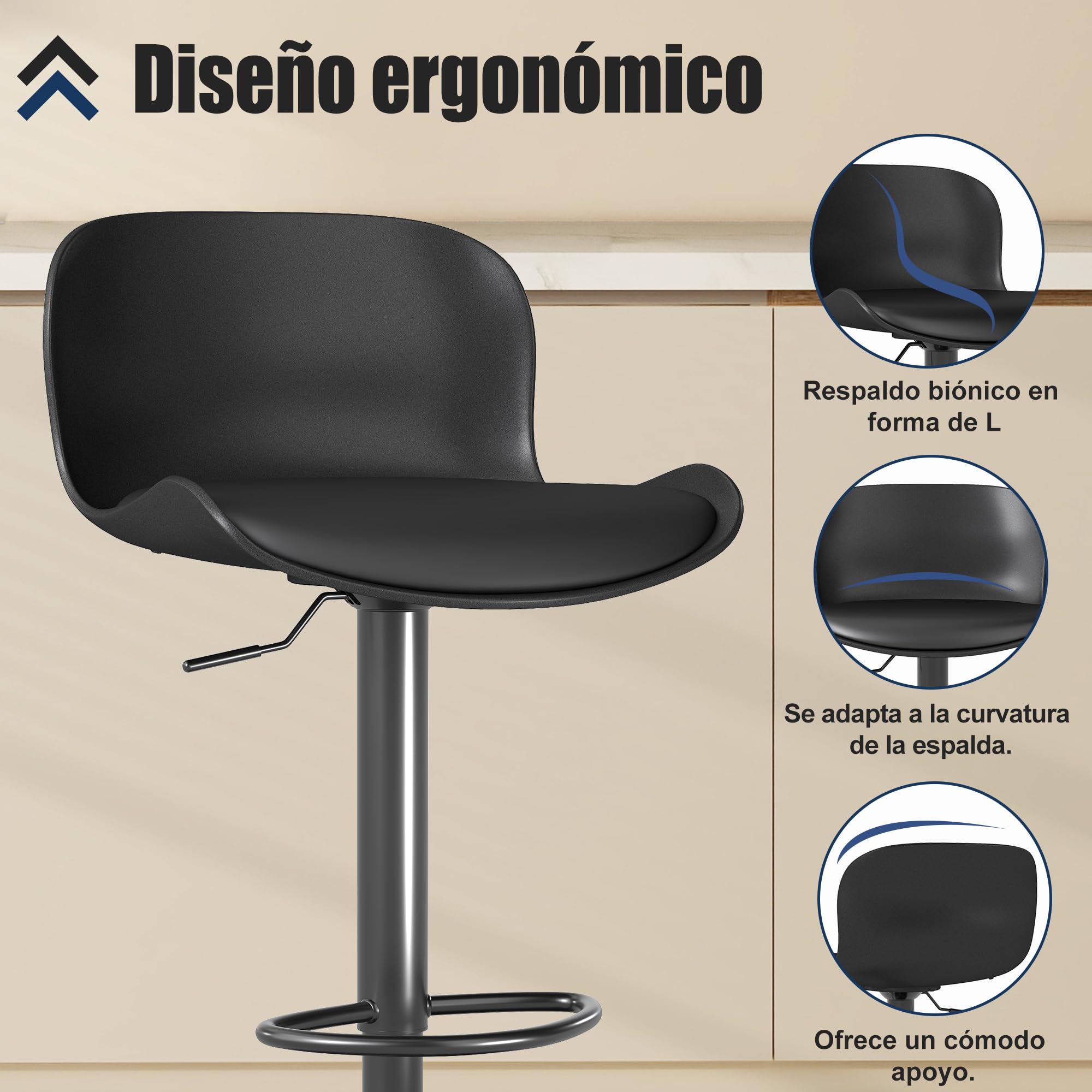 Flysky Silla de Oficina Juego de 3 ergonómica, reposabrazos, Malla, Negro | Silla giratoria con soporte lumbar, malla transpirable, ideal como silla de escritorio para oficina y hogar