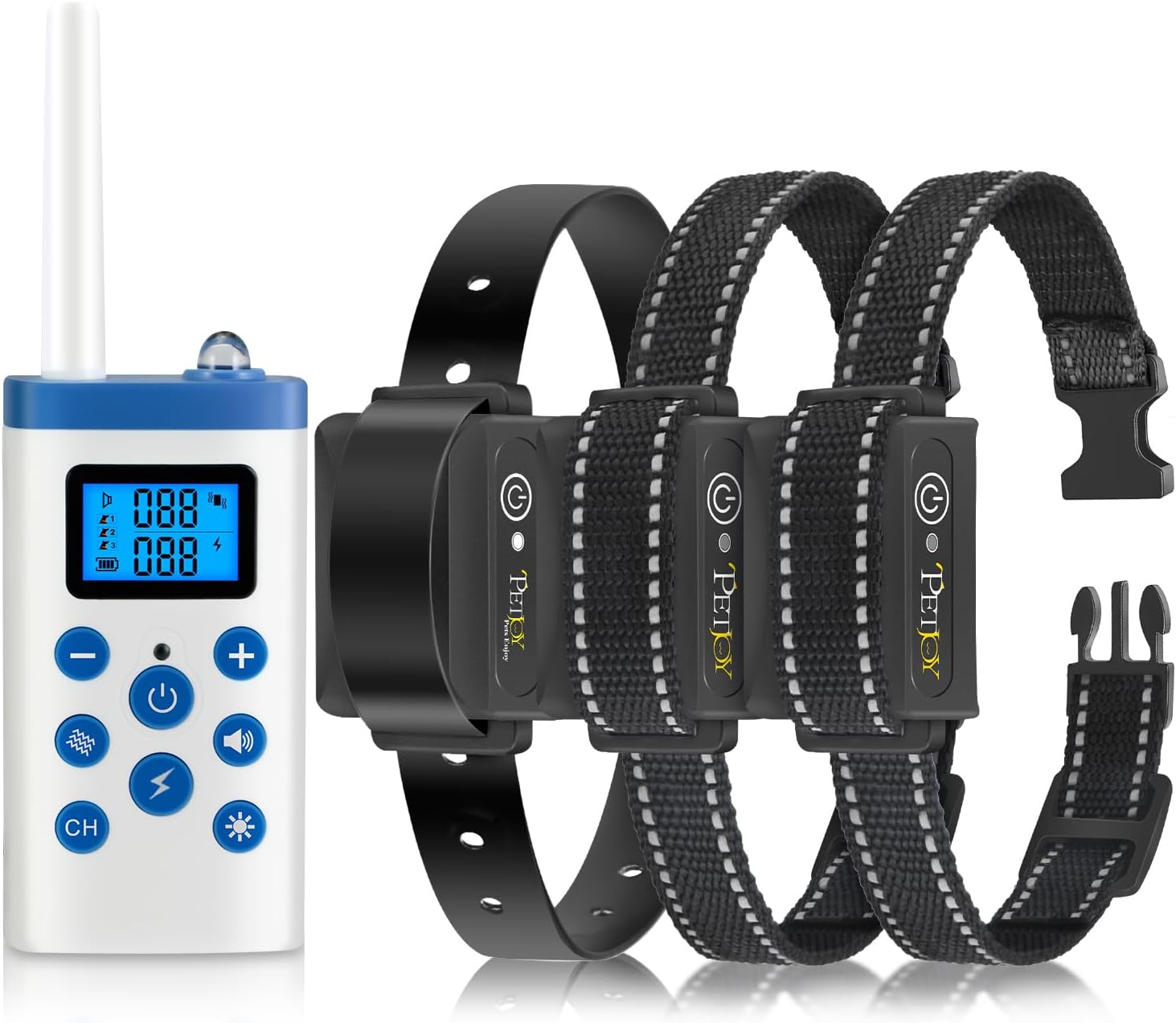 PetJoy 2-in-1 Bark Collar with Remote and Automatic Mode. Up to 3600ft Remote Range & Automatic Bark Collar with Remote w/3 Modes: Beep, Vibration, and Shock. Remote Dog Training & Anti bark