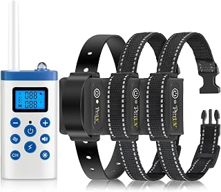 PetJoy 2-in-1Bark Collar & Training Collar for 3 Dogs, 3600ft Range Bark Collar with Remote w/3 Modes Beep, Vibration, &Static Shock.