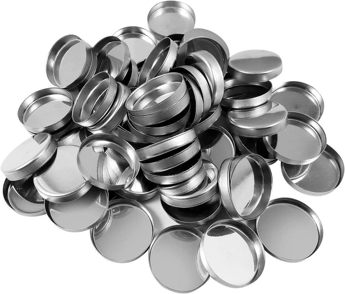 Allwon 56 Pack Empty Round Metal Pans Size 26mm Height:5mm