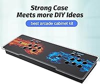 Vista 2 de Sturdy DIY Arcade Console Kit - Metal Base and Acrylic Panel, 2 Player Video Game Machine Case, Supports 8 Buttons Each, Compatible with Pandora