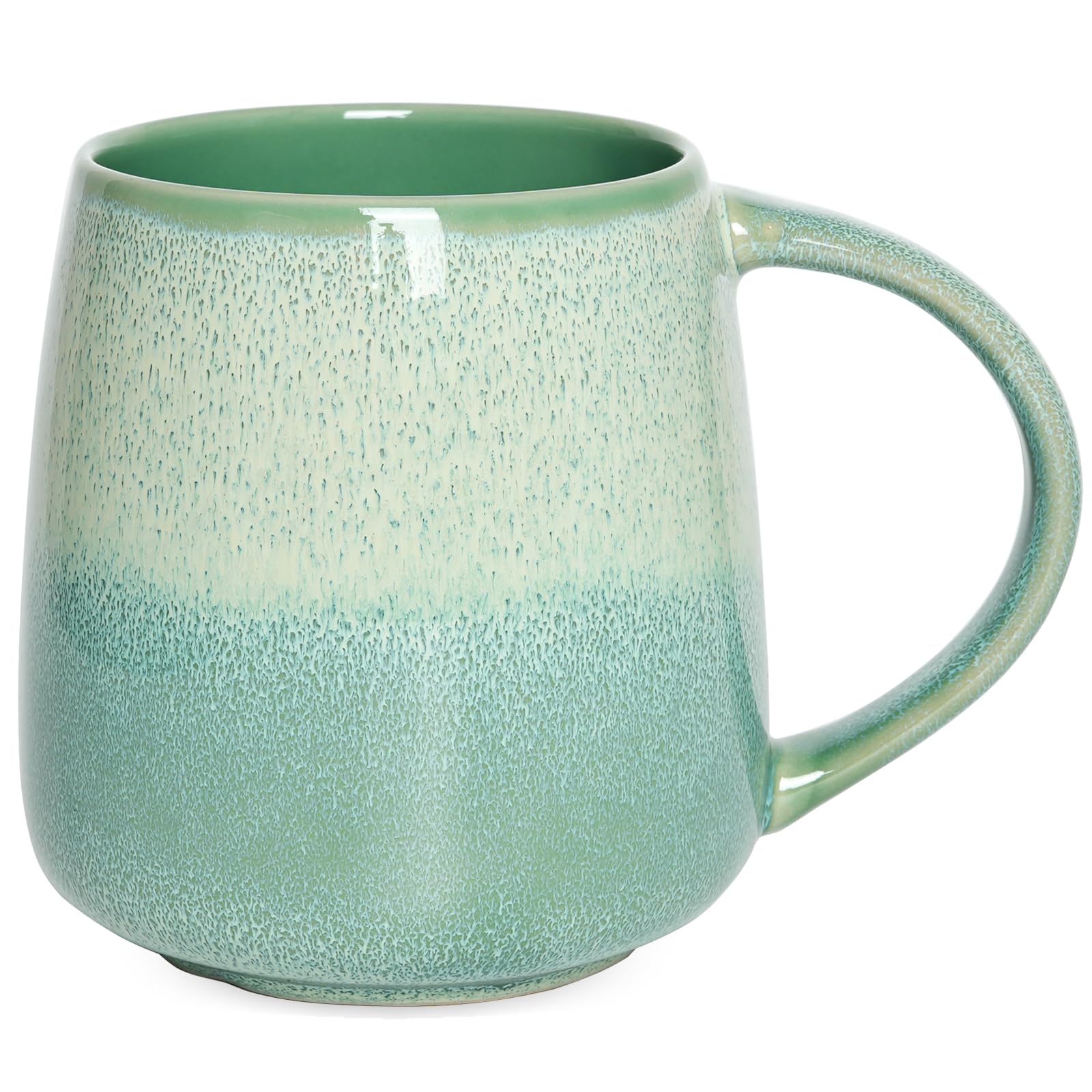 Bosmarlin Extra Large Ceramic Coffee Mug, 23 Oz, Microwave and Dishwasher Safe, Reactive Glaze, Big Oversized Tea Cup (Pale Green)