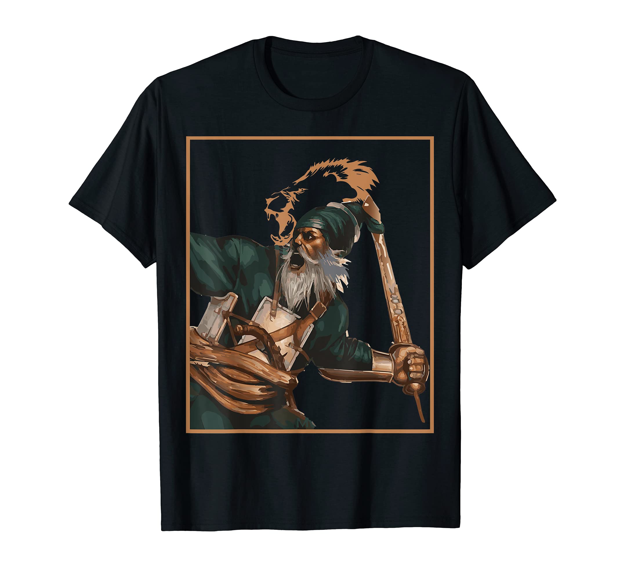 Sikh Clothing Co.Sikh Martyr Baba Deep Singh Shahid Khanda Lion T-ShirtOEKO-TEX STANDARD 100