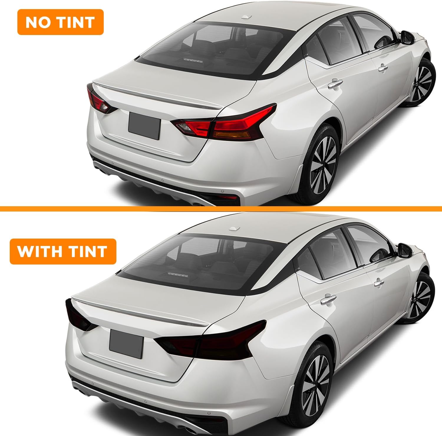 Pre-Cut Taillight & Reflector Tint Kit Compatible with Nissan Altima 2019-2021 | Precision Cut Stretchable PPF Vinyl Overlay Cover Wrap (Dark Smoke)