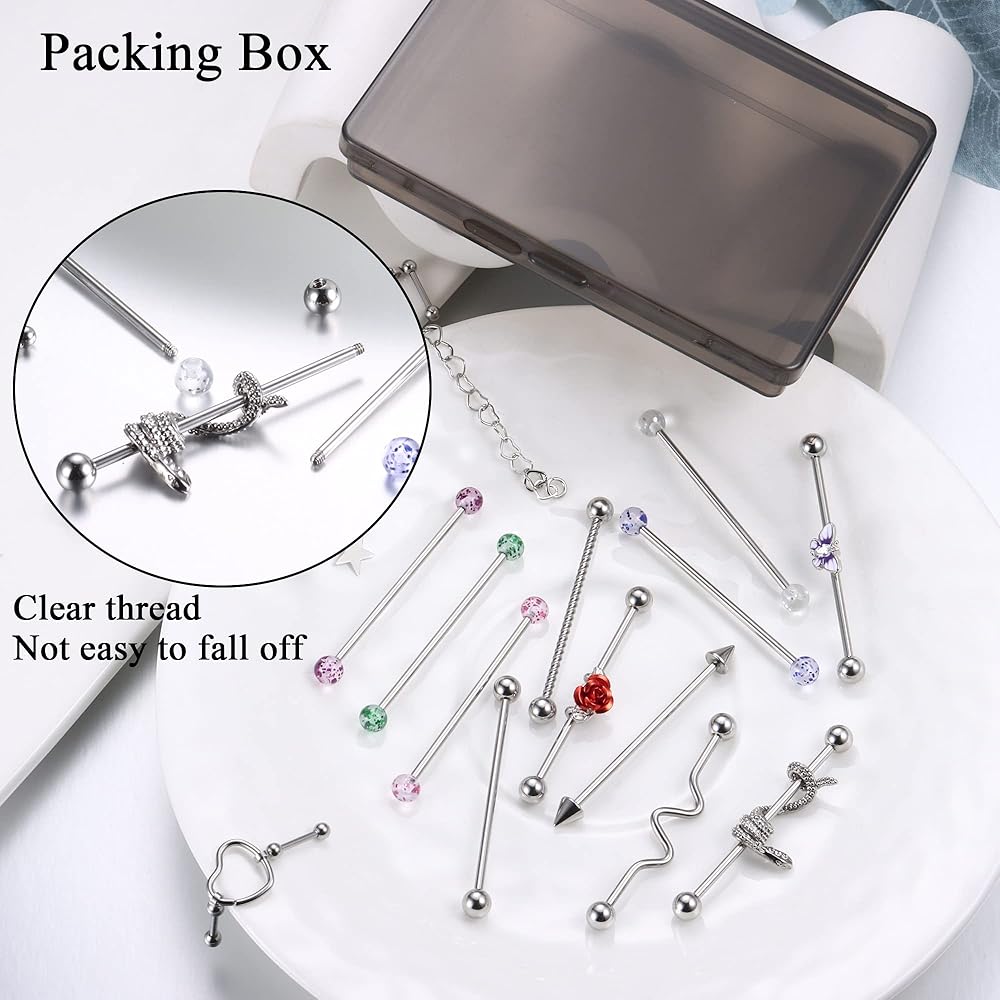AROWRO Piercing Industriel En Acier Chirurgical 14 G Pour | FindTheDeal