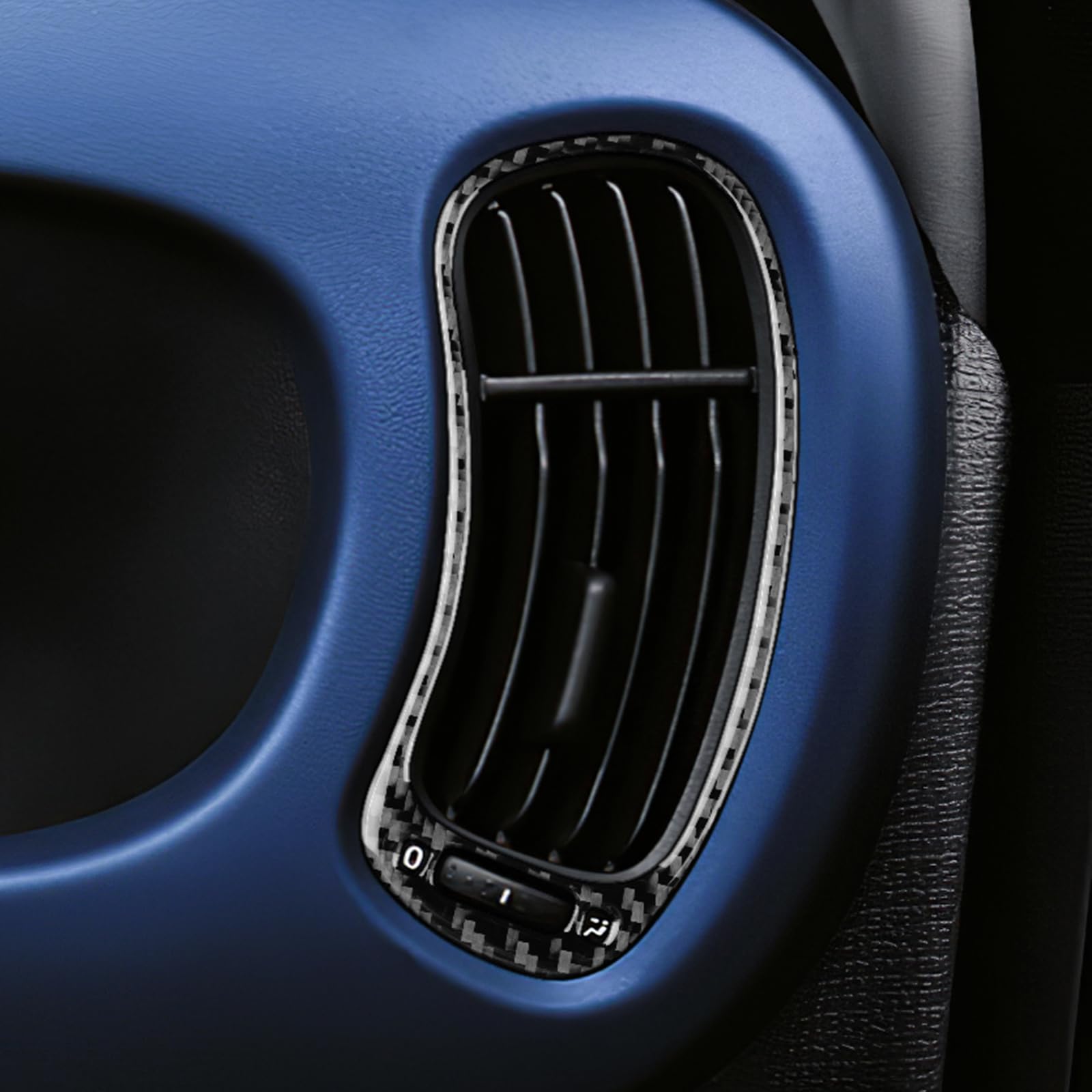KUNGKIC Per Fiat Panda 169 319 2013-2025 in fibra di carbonio, console centrale auto, cruscotto, entrambi i lati, telaio di scarico dell'aria, adesivo per interni, accessorio decorativo, regalo (nero)
