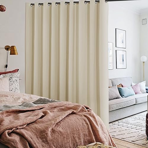 INOVADAY Cortina divisora de habitación para sala de estar, cortina divisora de pared, cortinas anchas para división de dormitorio, panel de cortina
