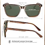 CARFIA Square Polarized Sunglasses for Men UV400 Protection Classic Retro Acetate Shades Driving Glasses