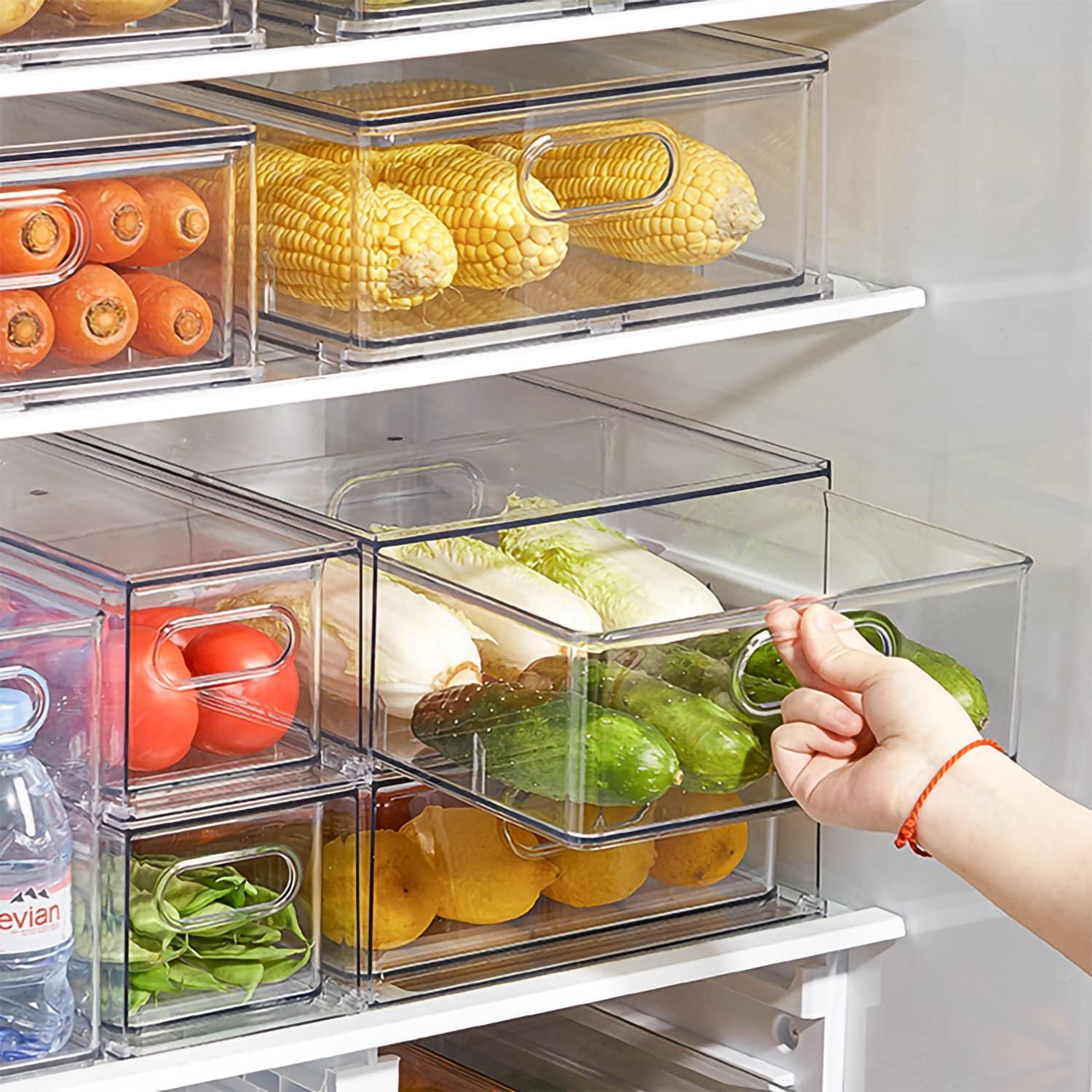 Clear Fridge Storage Bins for Fresh Produce