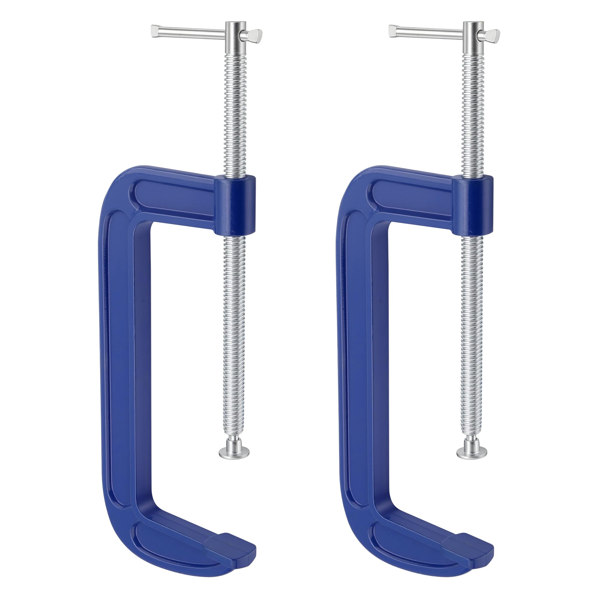 SOUJAP G Clamp, 2 Pack, 10 Inch Cast Iron, 22cm Opening Diameter, for Woodwork and Welding, 33x14cm