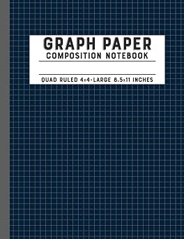Graph Paper Composition Notebook - Quad Ruled Math & Science 4x4 Grid Composition Notebook Navy Blue Edition