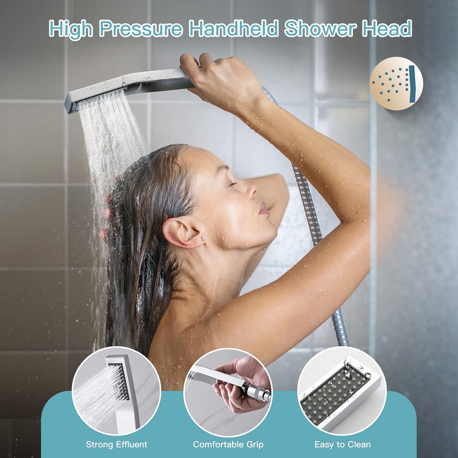 Uр Tо 40% оƒƒ Shower Body System, Rainfall Shower with Jets 10 Inch Wall Mounted, Rain Shower Head with Handheld Spray, 6 Body Sprays, Shower Head with Jets Rough-in Mixer Valve and Trim Included Shower Combo Set