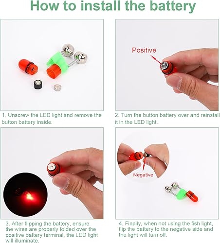 Miniatura 5 de OHOH LED noche caña de pescar mordedura cebo alarma luz con campanas gemelas anillo indicador de alarma de mordedura de pesca en caña de pescar 10