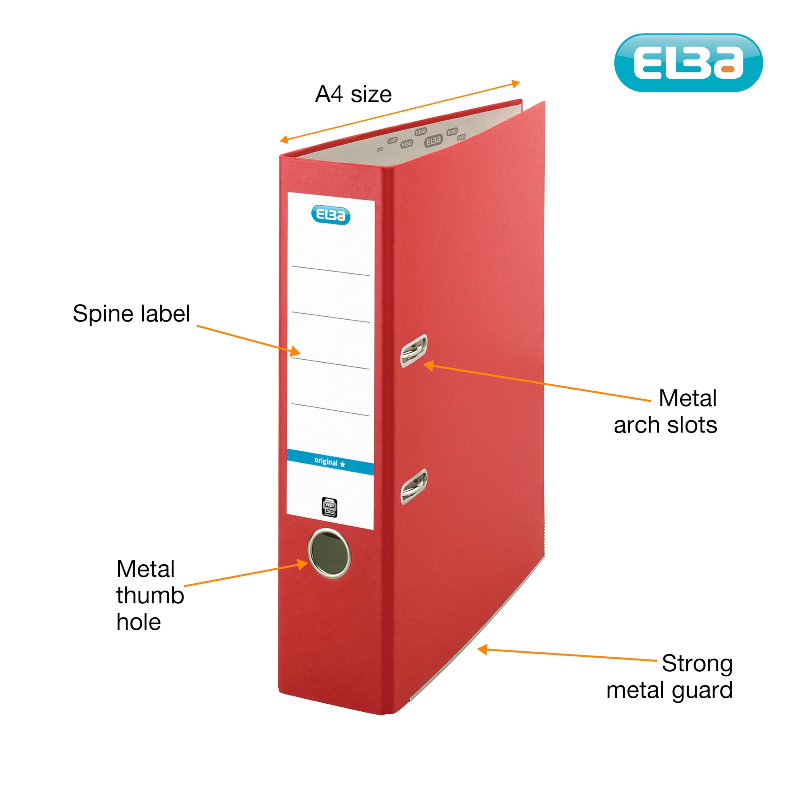 Elba 100202218 - Cartella Smart Original, A4, Rosso