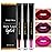 MAKI YIKA 3Pcs Matte Liquid Lipstick Makeup Set Red Purple Pink Lipstick Long Lasting Smudge Proof Non Transfer Lip Makeup, Purple/Pink/DeepRed