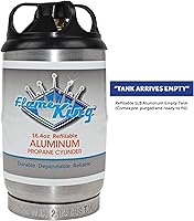 Vista 4 de Flame King Tanque de Cilindro de Propano de Aluminio Vacío de 1LB - Resistente a la Corrosión y Libre de Óxido, Ideal para Acampar y Pequeños